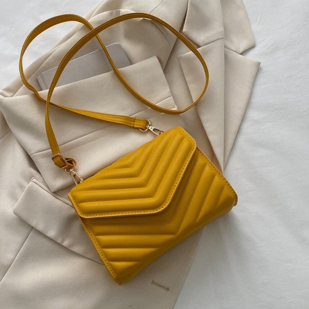 Mini Chevron Quilted Flap
Square Bag